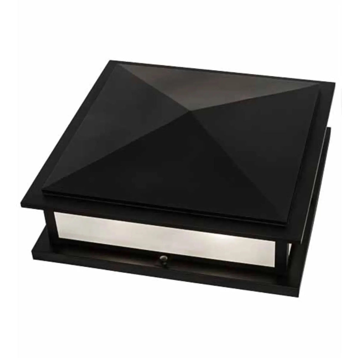 18" Square Seneca Prime Pier Mount – Flat Black – Clear Frosted Glass – Wet-Rated – Meyda Lighting Meyda Lighting
