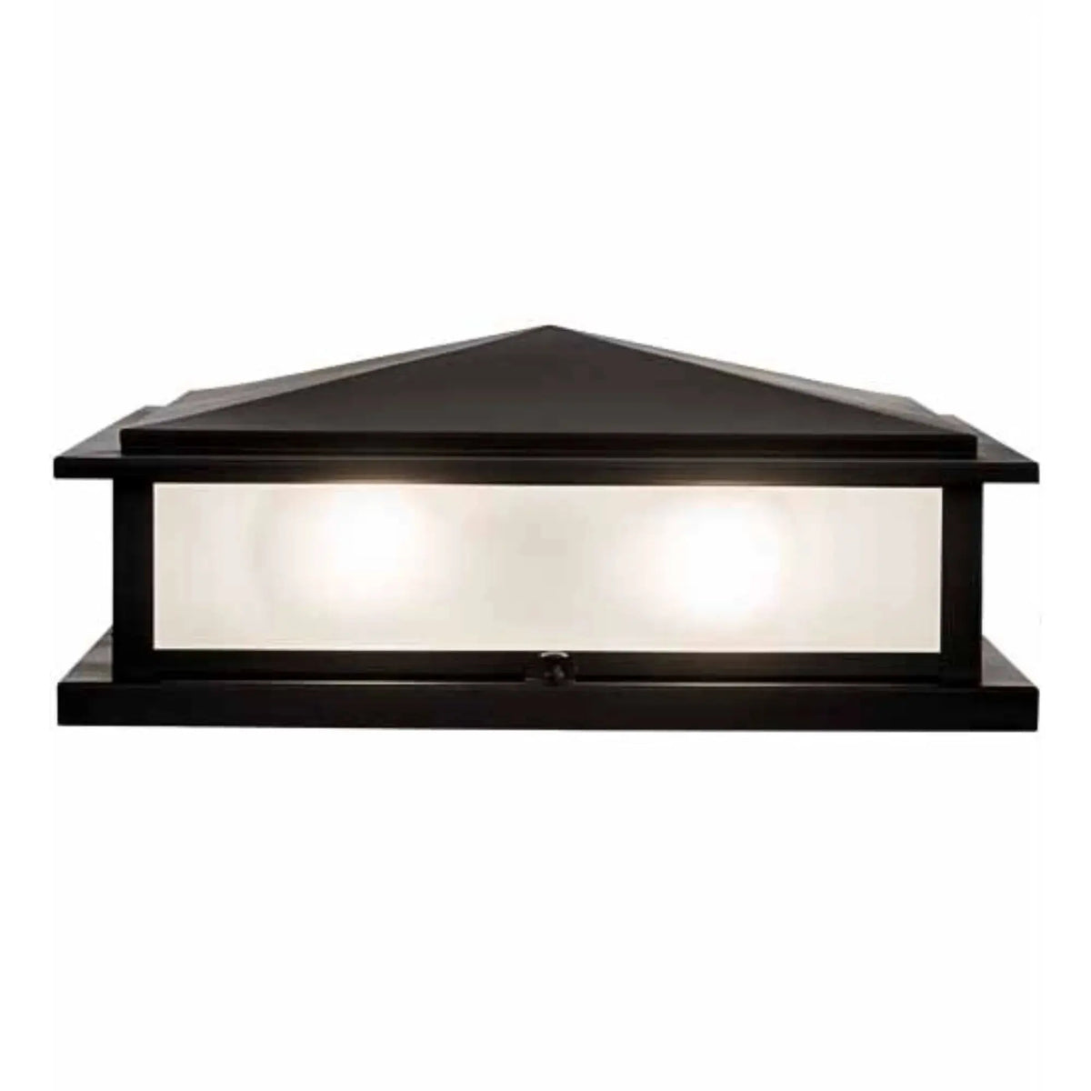18" Square Seneca Prime Pier Mount – Flat Black – Clear Frosted Glass – Wet-Rated – Meyda Lighting Meyda Lighting