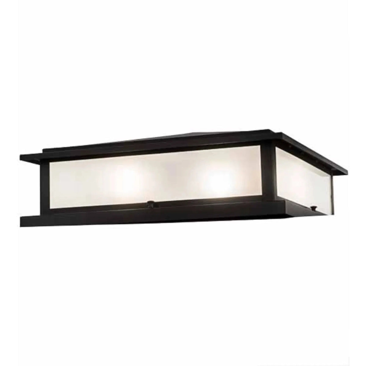 18" Square Seneca Prime Pier Mount – Flat Black – Clear Frosted Glass – Wet-Rated – Meyda Lighting Meyda Lighting