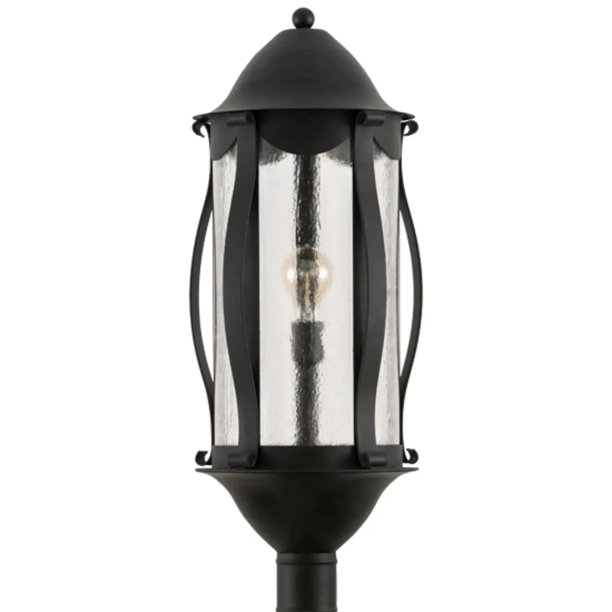 13"W Auvillar Post Mount – Old Wrought Iron – Clear Seeded Glass – Wet-Rated – Meyda Lighting Meyda Lighting