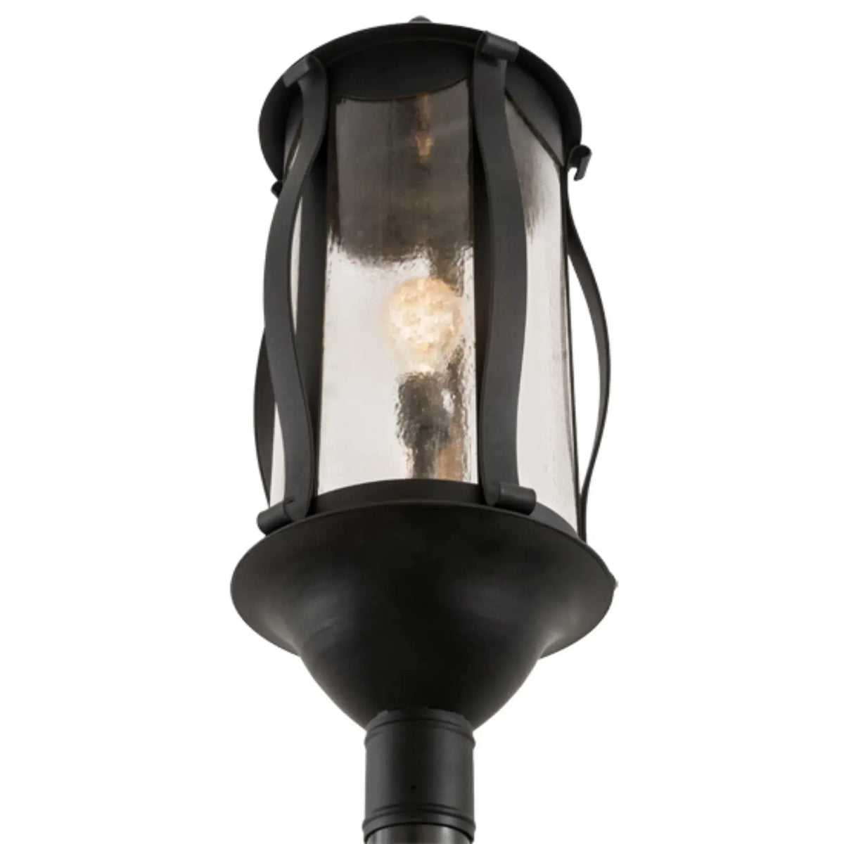 13"W Auvillar Post Mount – Old Wrought Iron – Clear Seeded Glass – Wet-Rated – Meyda Lighting Meyda Lighting