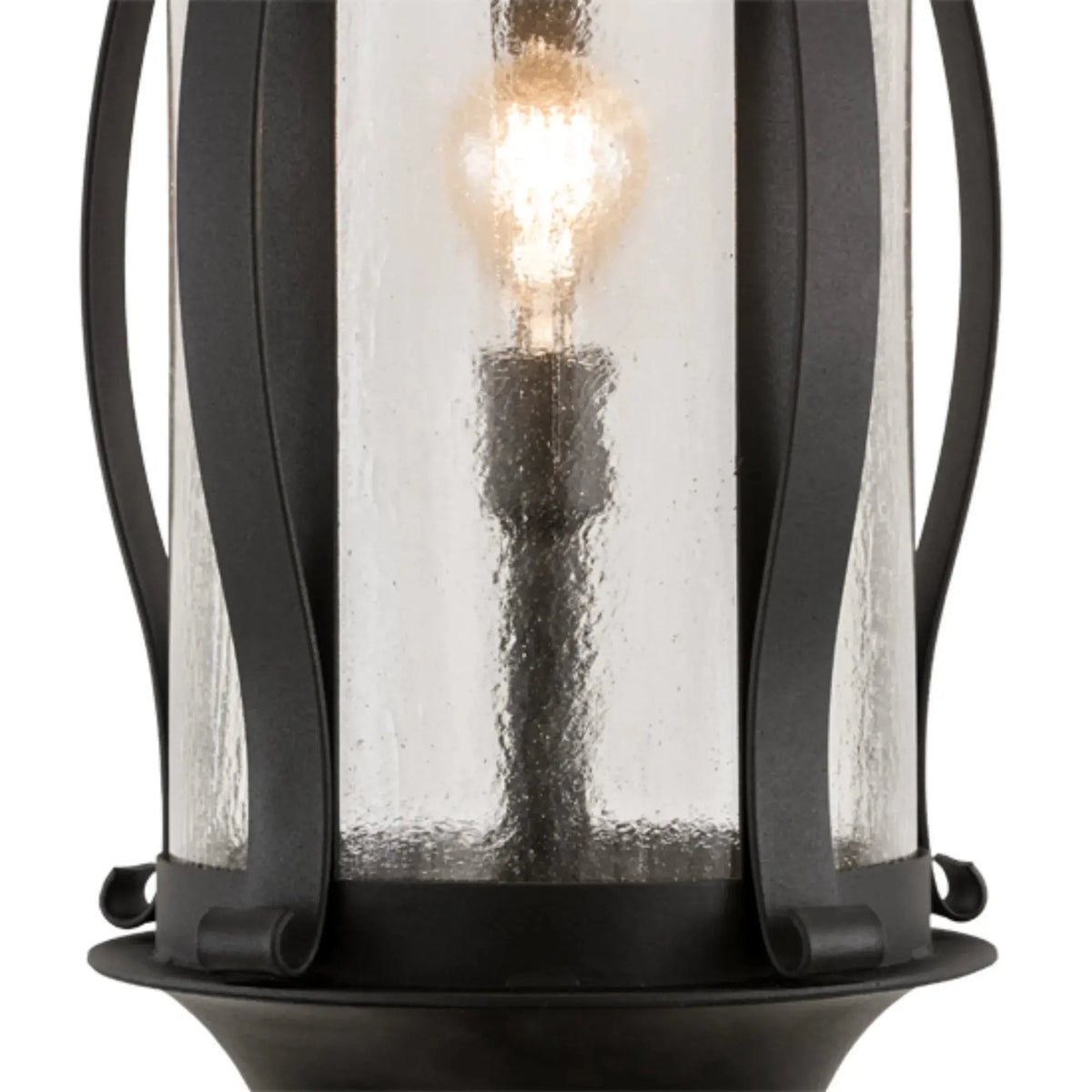 13"W Auvillar Post Mount – Old Wrought Iron – Clear Seeded Glass – Wet-Rated – Meyda Lighting Meyda Lighting