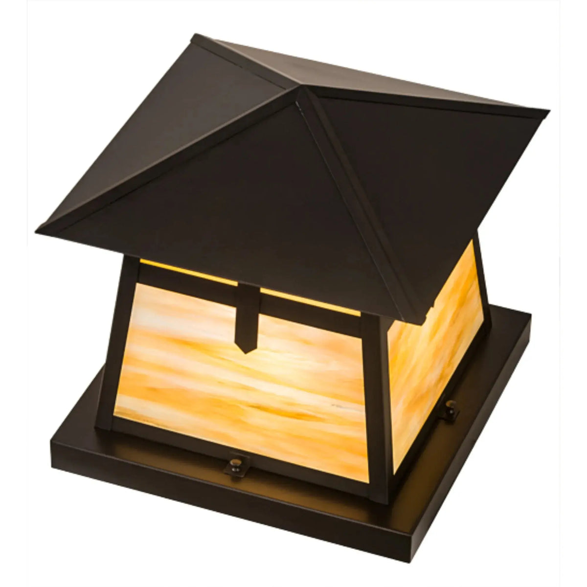 16" Square Stillwater Cross Mission Pier Mount – Craftsman Brown – Wet-Rated – Meyda Lighting Meyda Lighting