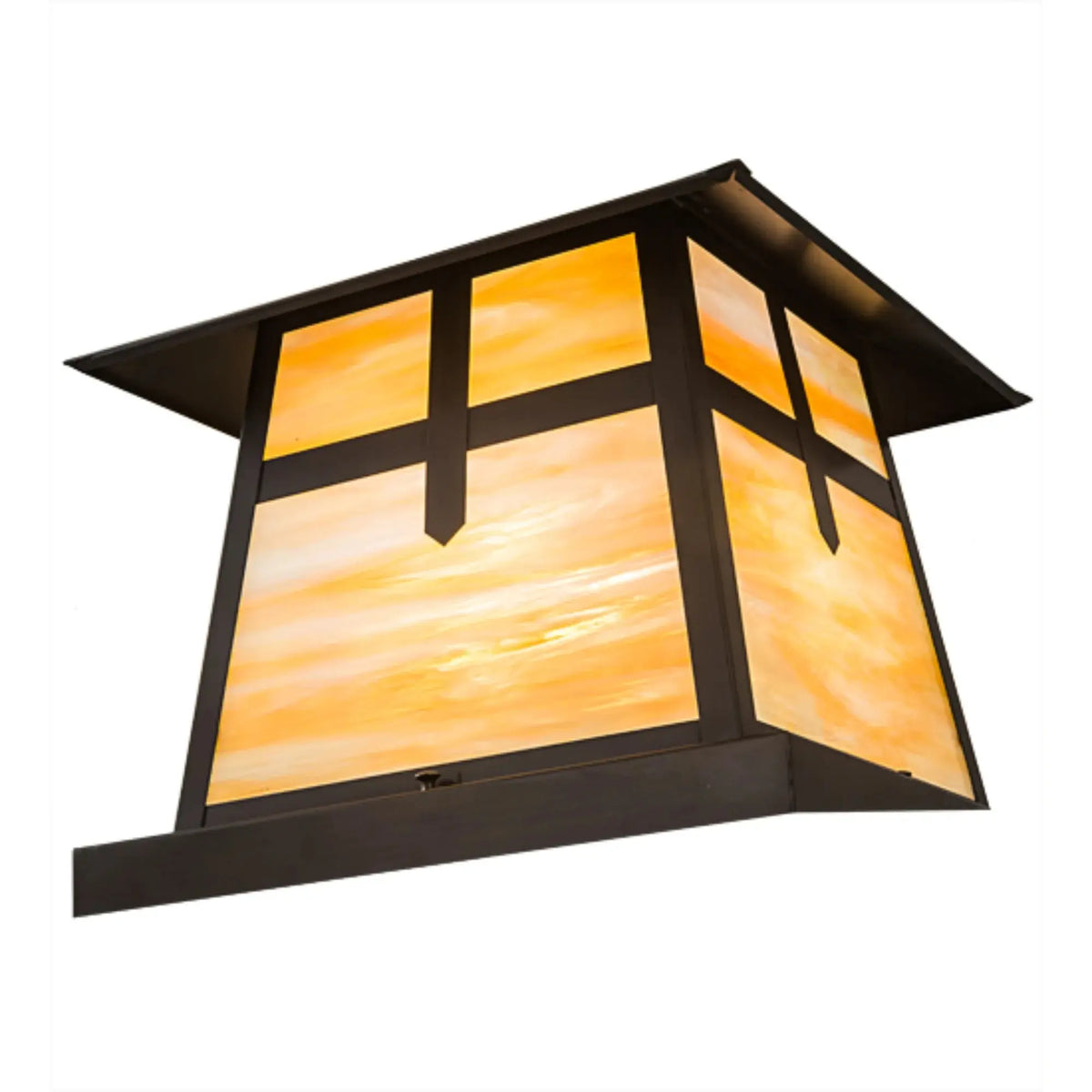 16" Square Stillwater Cross Mission Pier Mount – Craftsman Brown – Wet-Rated – Meyda Lighting Meyda Lighting
