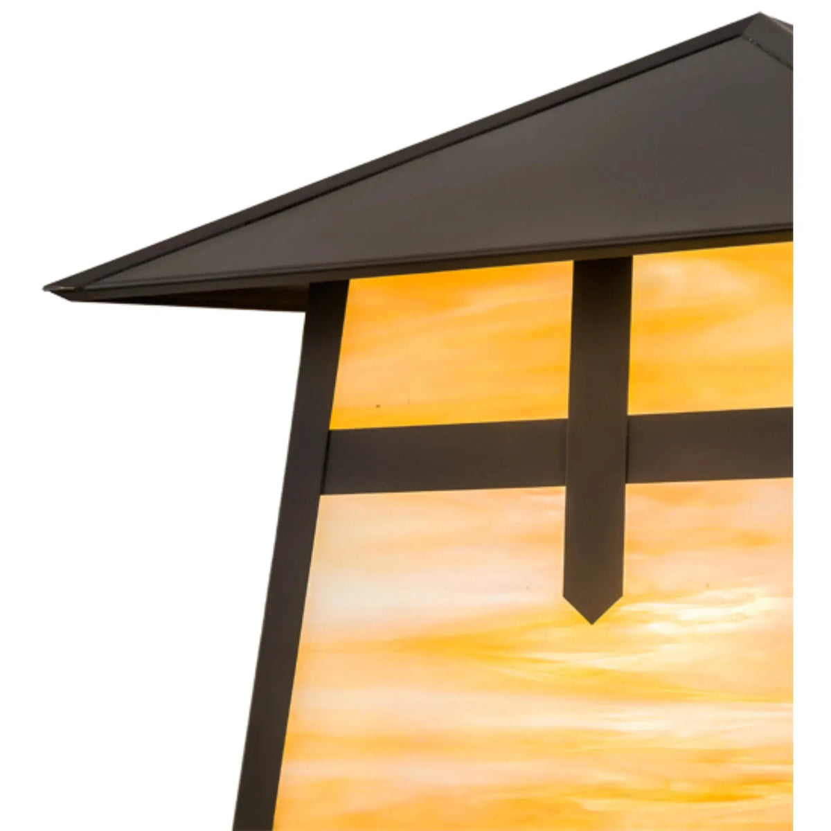 16" Square Stillwater Cross Mission Pier Mount – Craftsman Brown – Wet-Rated – Meyda Lighting Meyda Lighting