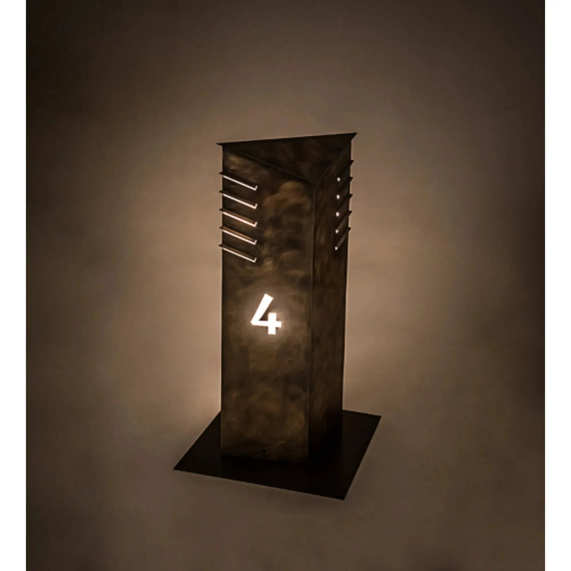 36" High Aploks Personalized 4 Bollard – Chemical Burnished Brass – Wet-Rated – Meyda Lighting Meyda Lighting