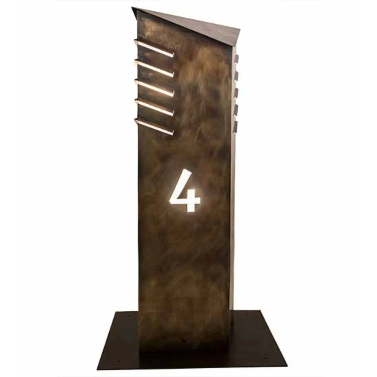 36" High Aploks Personalized 4 Bollard – Chemical Burnished Brass – Wet-Rated – Meyda Lighting Meyda Lighting