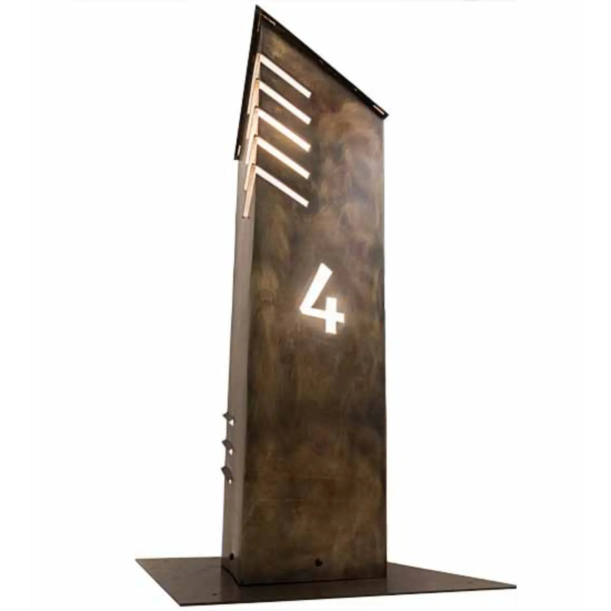 36" High Aploks Personalized 4 Bollard – Chemical Burnished Brass – Wet-Rated – Meyda Lighting Meyda Lighting
