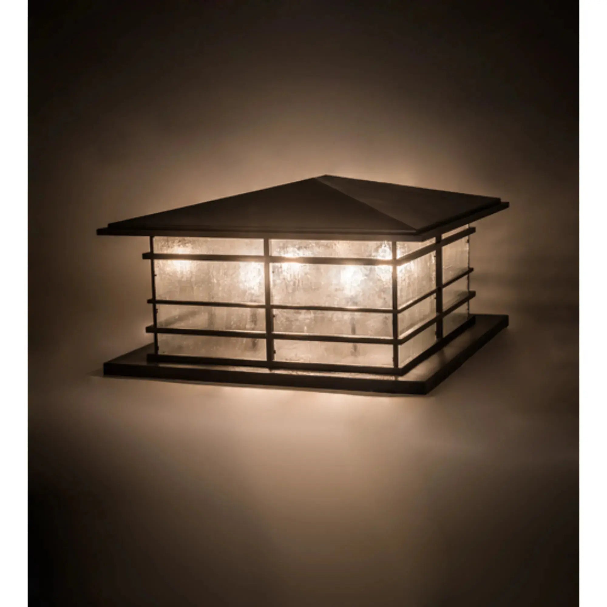 48" Long Tea House Pier Mount – Craftsman Brown – Clear Seeded Glass – Wet-Rated – Meyda Lighting Meyda Lighting