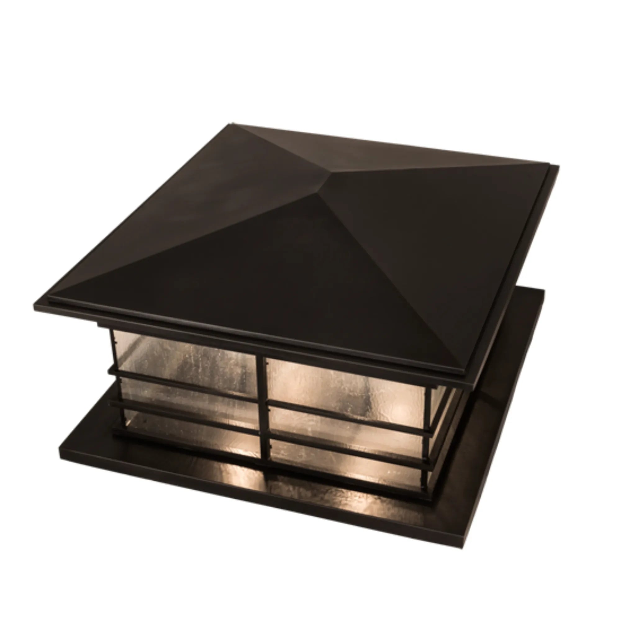 48" Long Tea House Pier Mount – Craftsman Brown – Clear Seeded Glass – Wet-Rated – Meyda Lighting