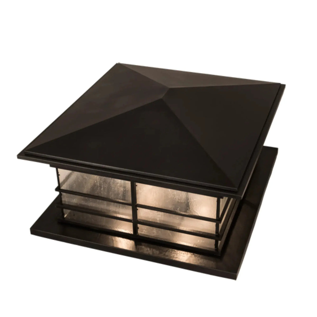 48" Long Tea House Pier Mount – Craftsman Brown – Clear Seeded Glass – Wet-Rated – Meyda Lighting Meyda Lighting