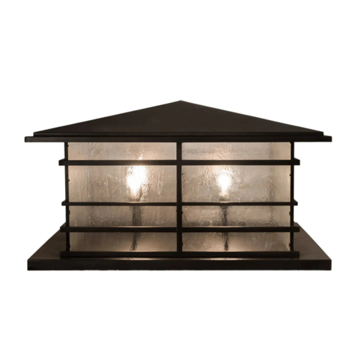 48" Long Tea House Pier Mount – Craftsman Brown – Clear Seeded Glass – Wet-Rated – Meyda Lighting Meyda Lighting