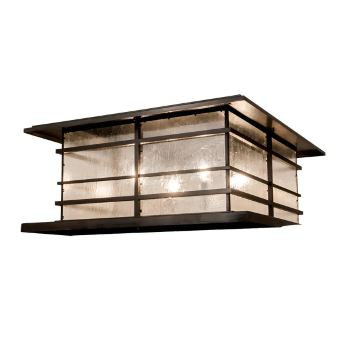 48" Long Tea House Pier Mount – Craftsman Brown – Clear Seeded Glass – Wet-Rated – Meyda Lighting Meyda Lighting