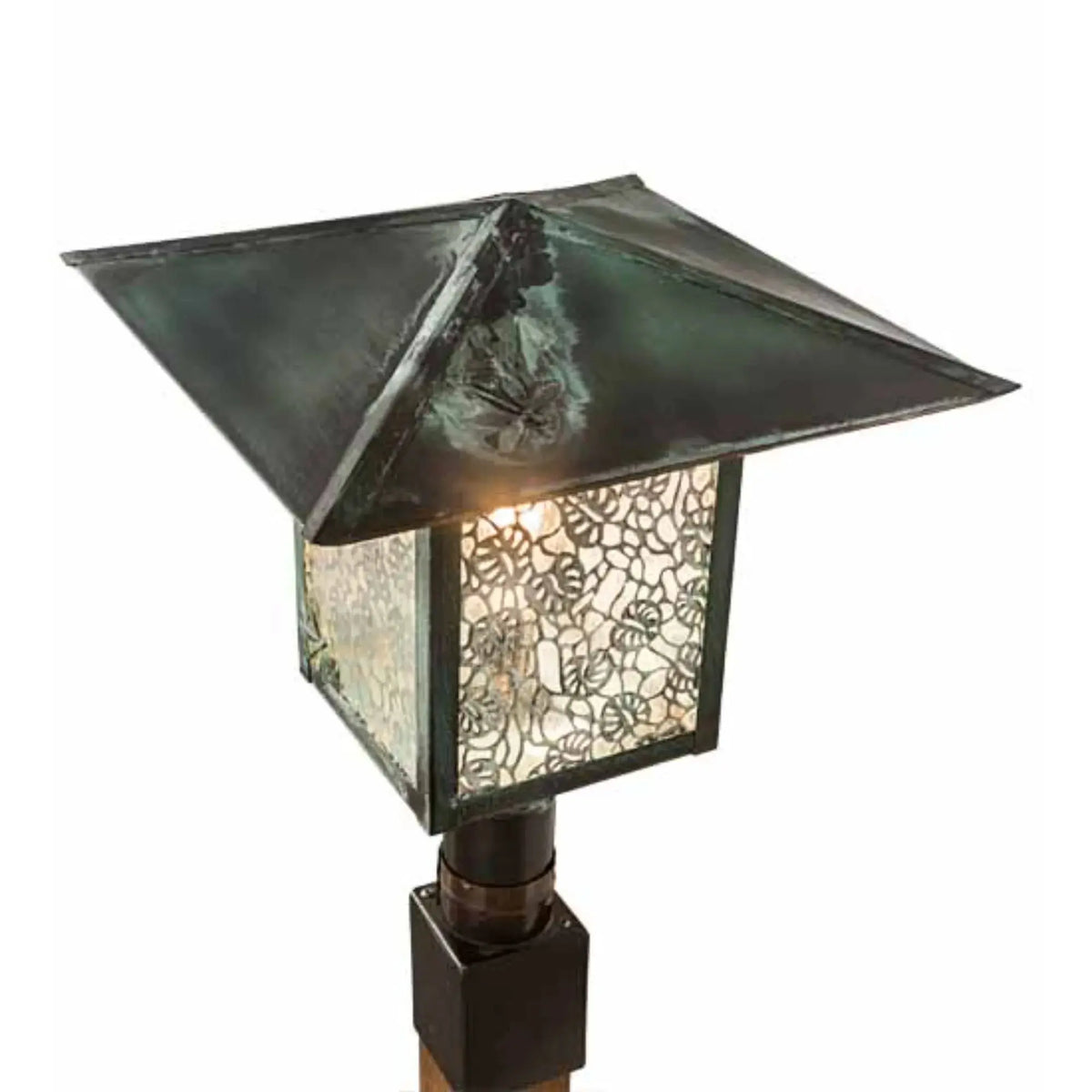 16" Square Seneca Lotus Leaf and Dragonfly Post Mount – Meyda Lighting Meyda Lighting