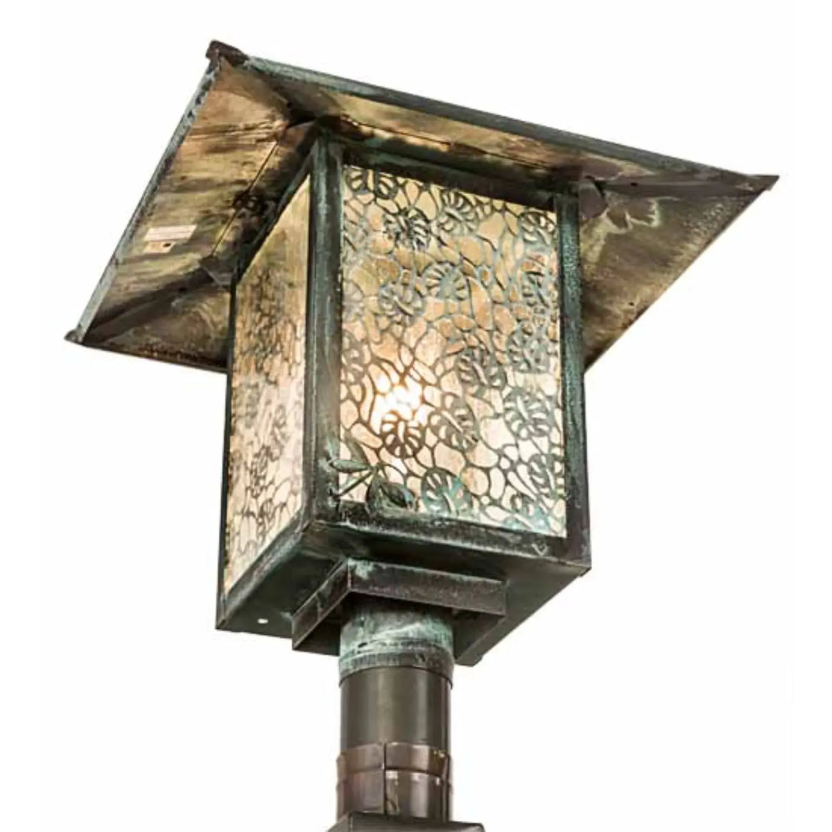 16" Square Seneca Lotus Leaf and Dragonfly Post Mount – Meyda Lighting Meyda Lighting