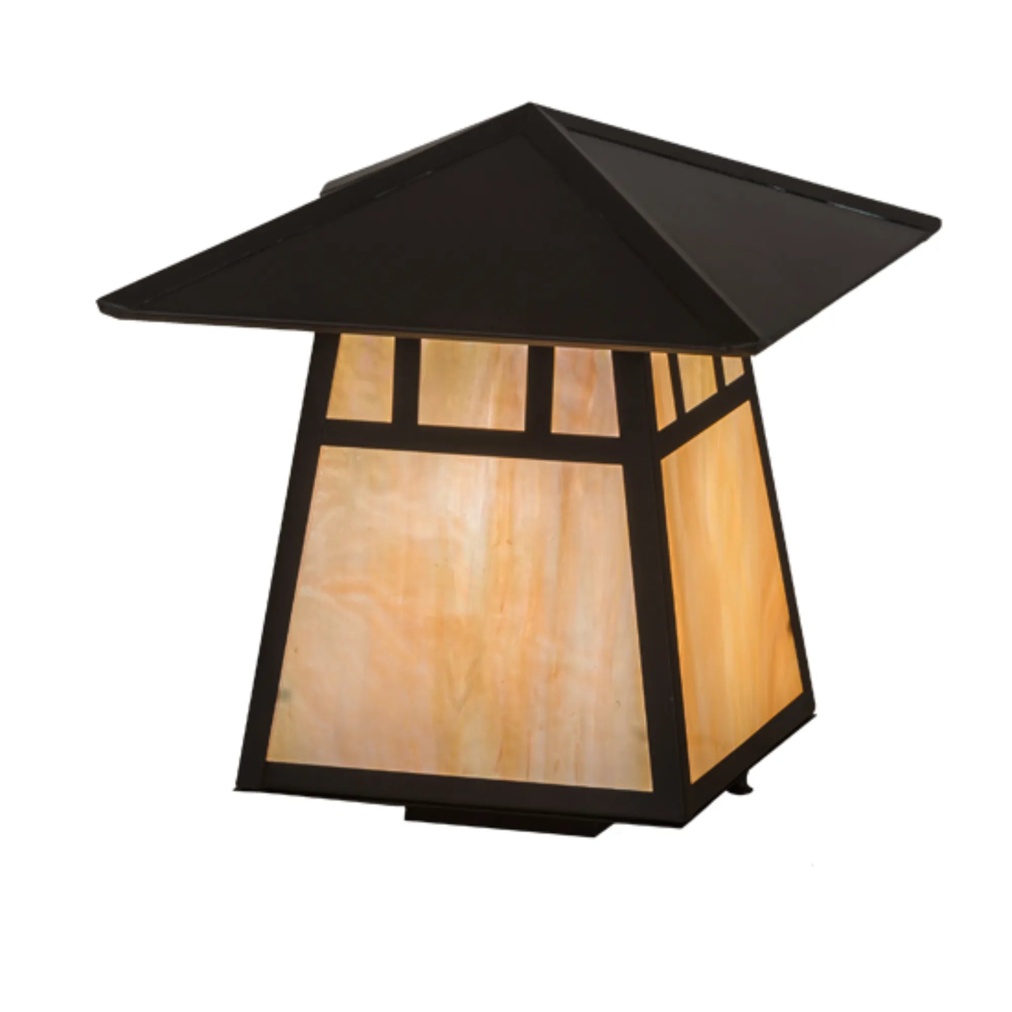 12" Square Stillwater Double Bar Mission Deck Light – Craftsman Brown – Wet-Rated – Meyda Lighting
