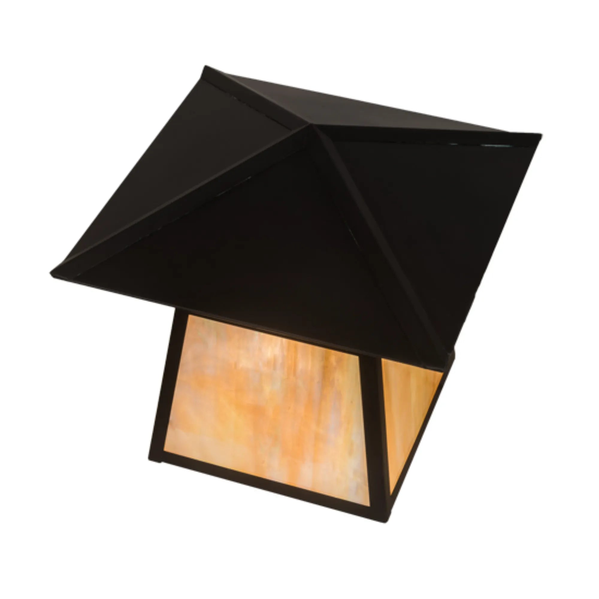 12" Square Stillwater Double Bar Mission Deck Light – Craftsman Brown – Wet-Rated – Meyda Lighting
