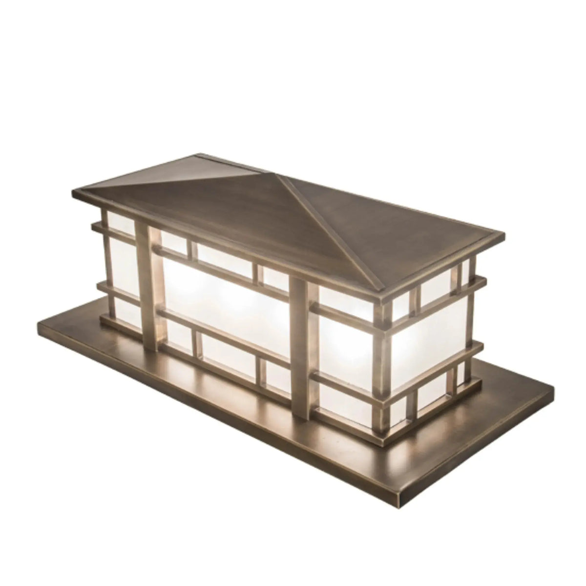 33" Long Tea House Oblong Pier Mount – Highlighted Craftsman Brown – Wet-Rated – Meyda Lighting Meyda Lighting