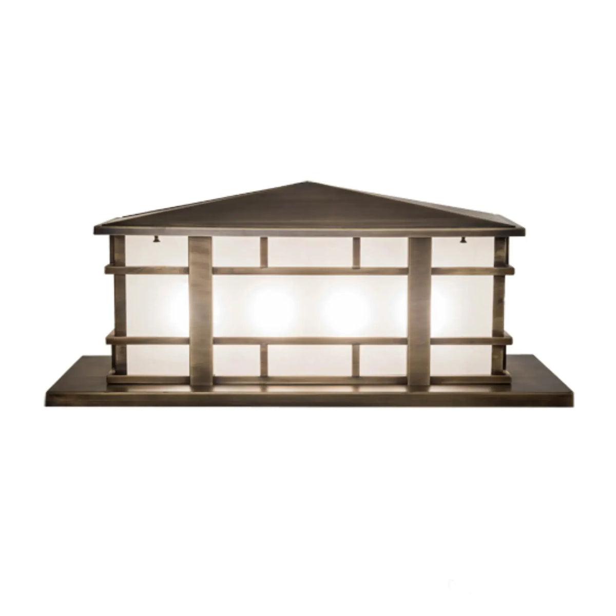 33" Long Tea House Oblong Pier Mount – Highlighted Craftsman Brown – Wet-Rated – Meyda Lighting Meyda Lighting