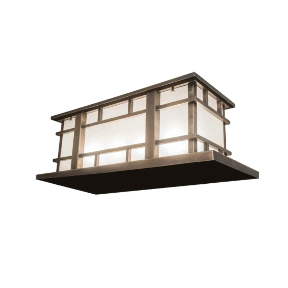 33" Long Tea House Oblong Pier Mount – Highlighted Craftsman Brown – Wet-Rated – Meyda Lighting Meyda Lighting