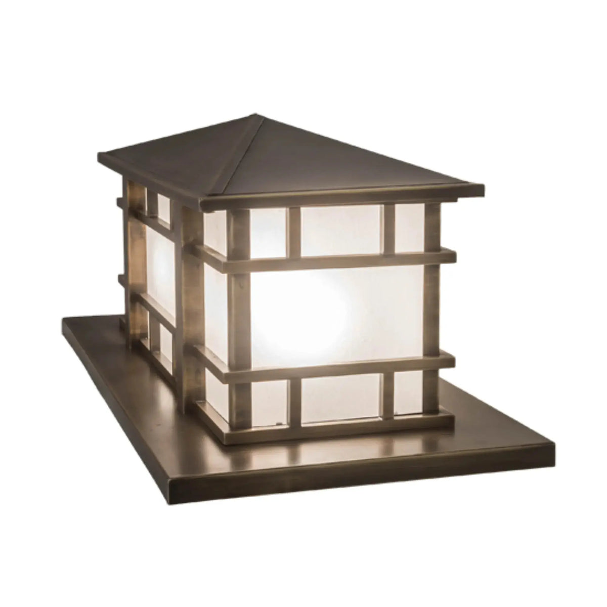 33" Long Tea House Oblong Pier Mount – Highlighted Craftsman Brown – Wet-Rated – Meyda Lighting Meyda Lighting