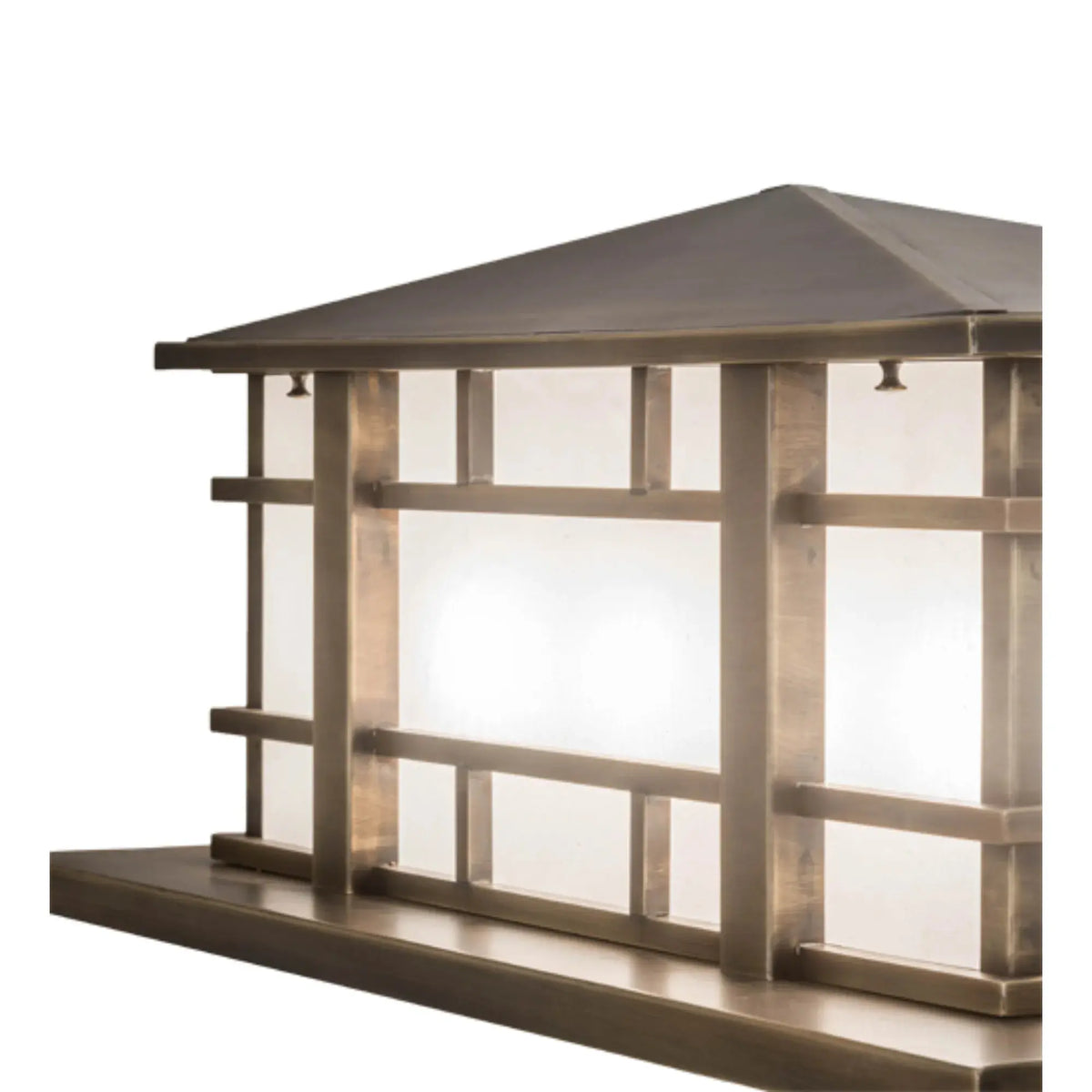 33" Long Tea House Oblong Pier Mount – Highlighted Craftsman Brown – Wet-Rated – Meyda Lighting Meyda Lighting