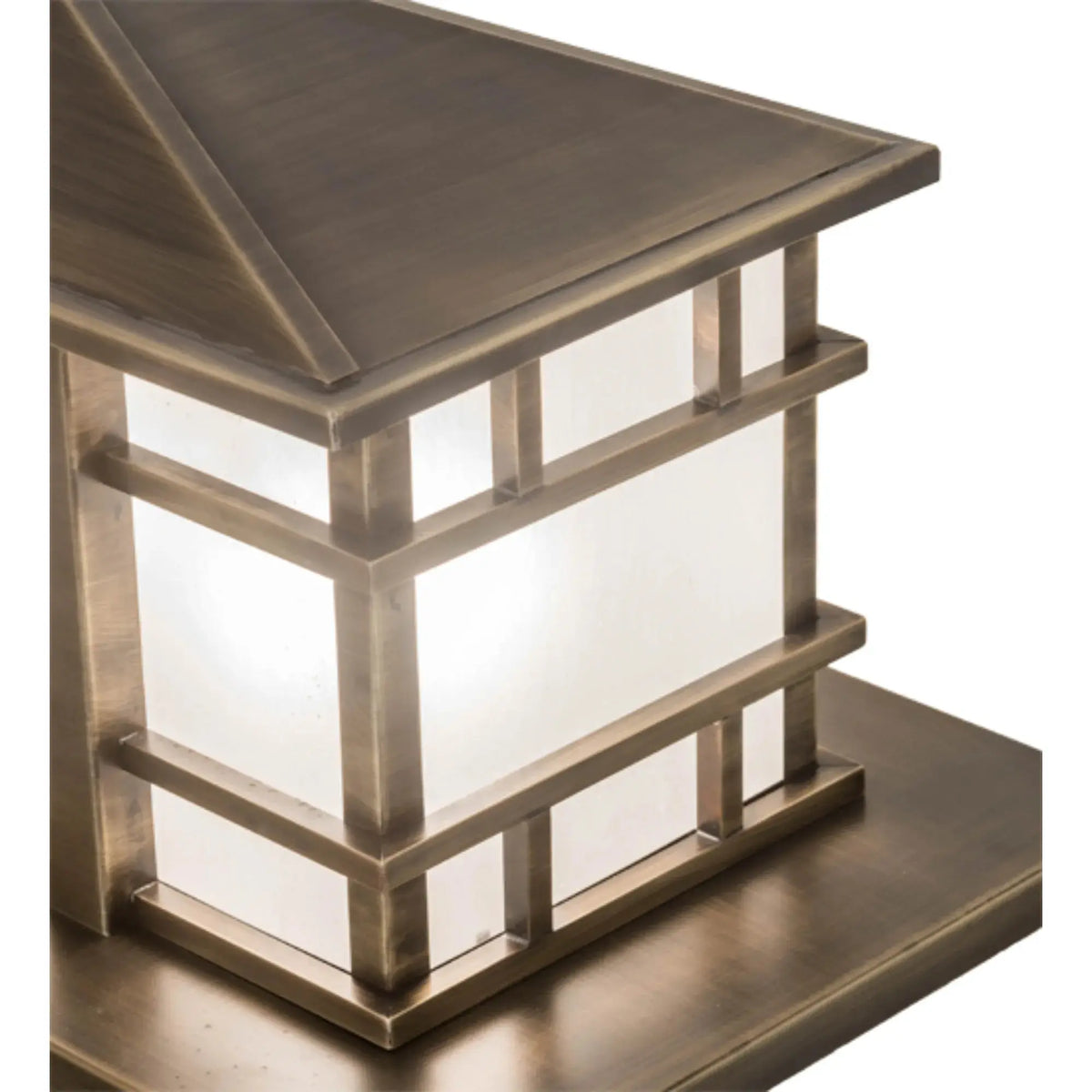 33" Long Tea House Oblong Pier Mount – Highlighted Craftsman Brown – Wet-Rated – Meyda Lighting Meyda Lighting