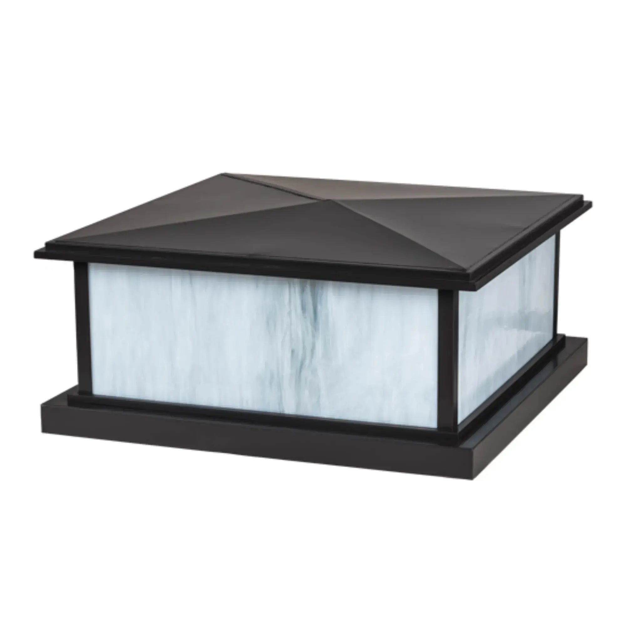 30" Square Mission Prime Pier Mount – TIMELESS BRONZE – WHITE GLASS – Wet-Rated – Meyda Lighting Meyda Lighting
