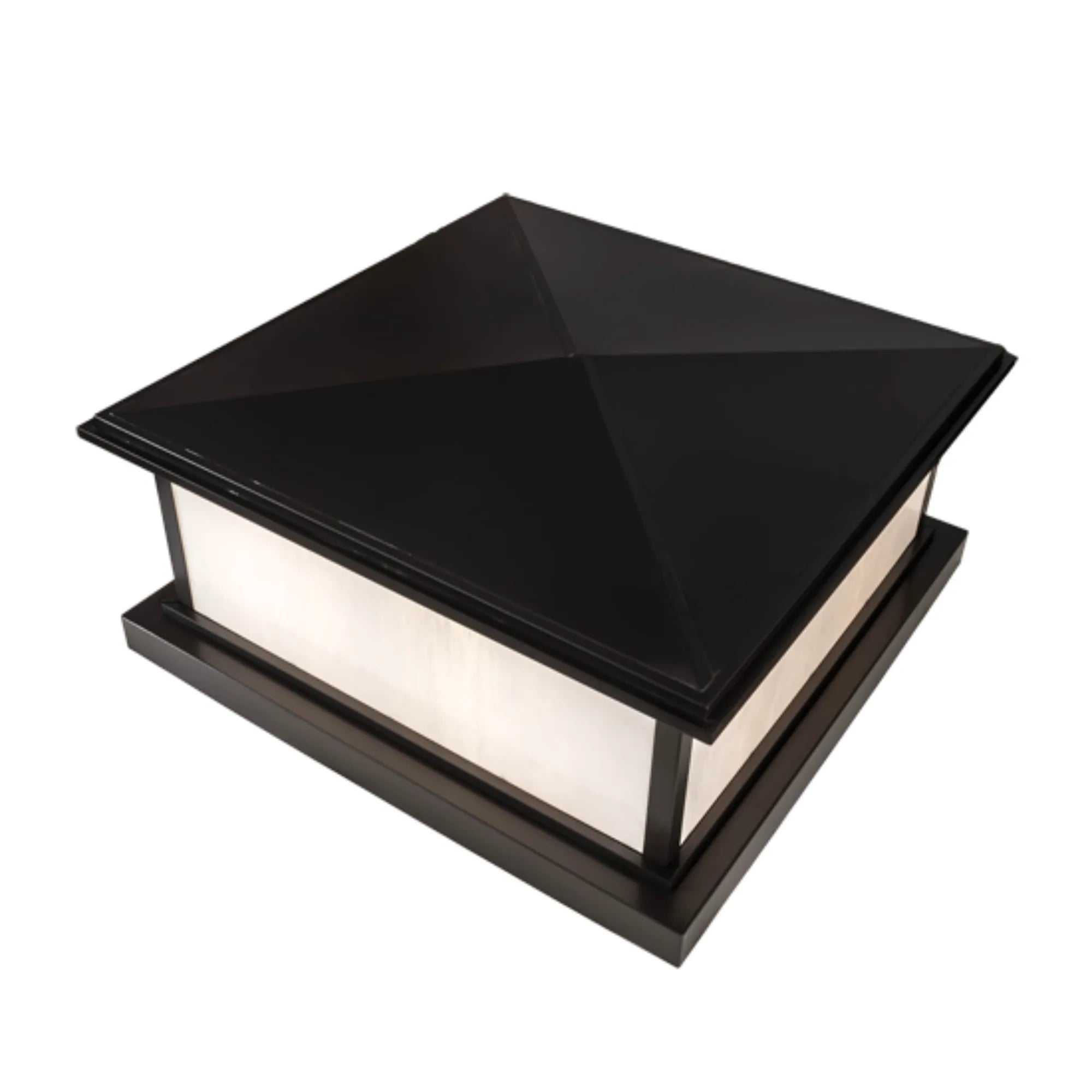 30" Square Mission Prime Pier Mount – TIMELESS BRONZE – WHITE GLASS – Wet-Rated – Meyda Lighting