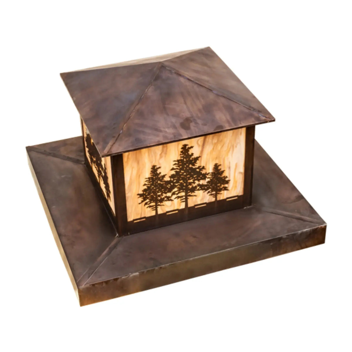 36" Square Tamarack Pier Mount – Vintage Copper – Travertine Idalight – Wet-Rated – Meyda Lighting Meyda Lighting