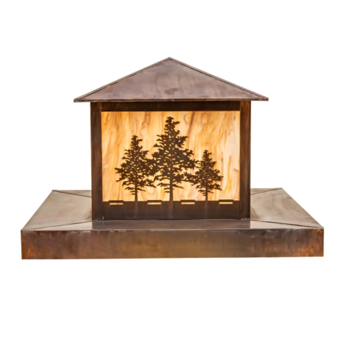 36" Square Tamarack Pier Mount – Vintage Copper – Travertine Idalight – Wet-Rated – Meyda Lighting Meyda Lighting
