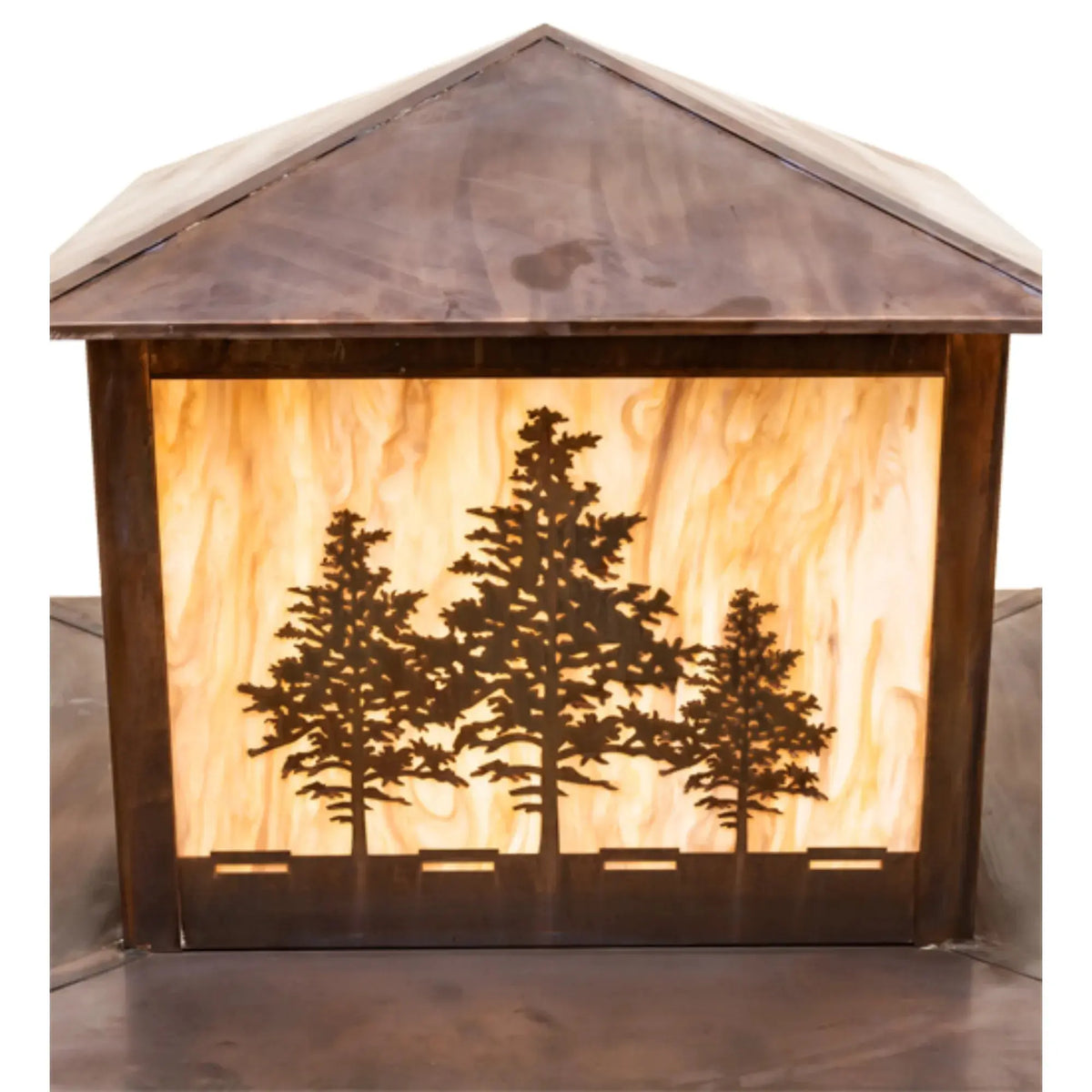 36" Square Tamarack Pier Mount – Vintage Copper – Travertine Idalight – Wet-Rated – Meyda Lighting Meyda Lighting