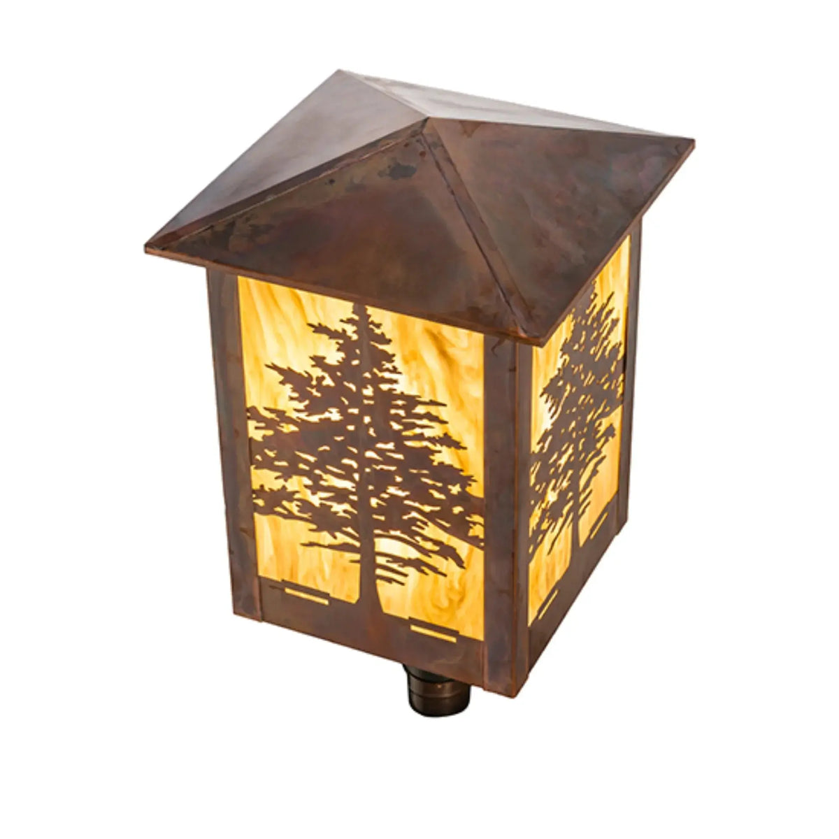 16" Square Tamarack Post Mount – Vintage Copper – Travertine Idalight – Wet-Rated – Meyda Lighting Meyda Lighting
