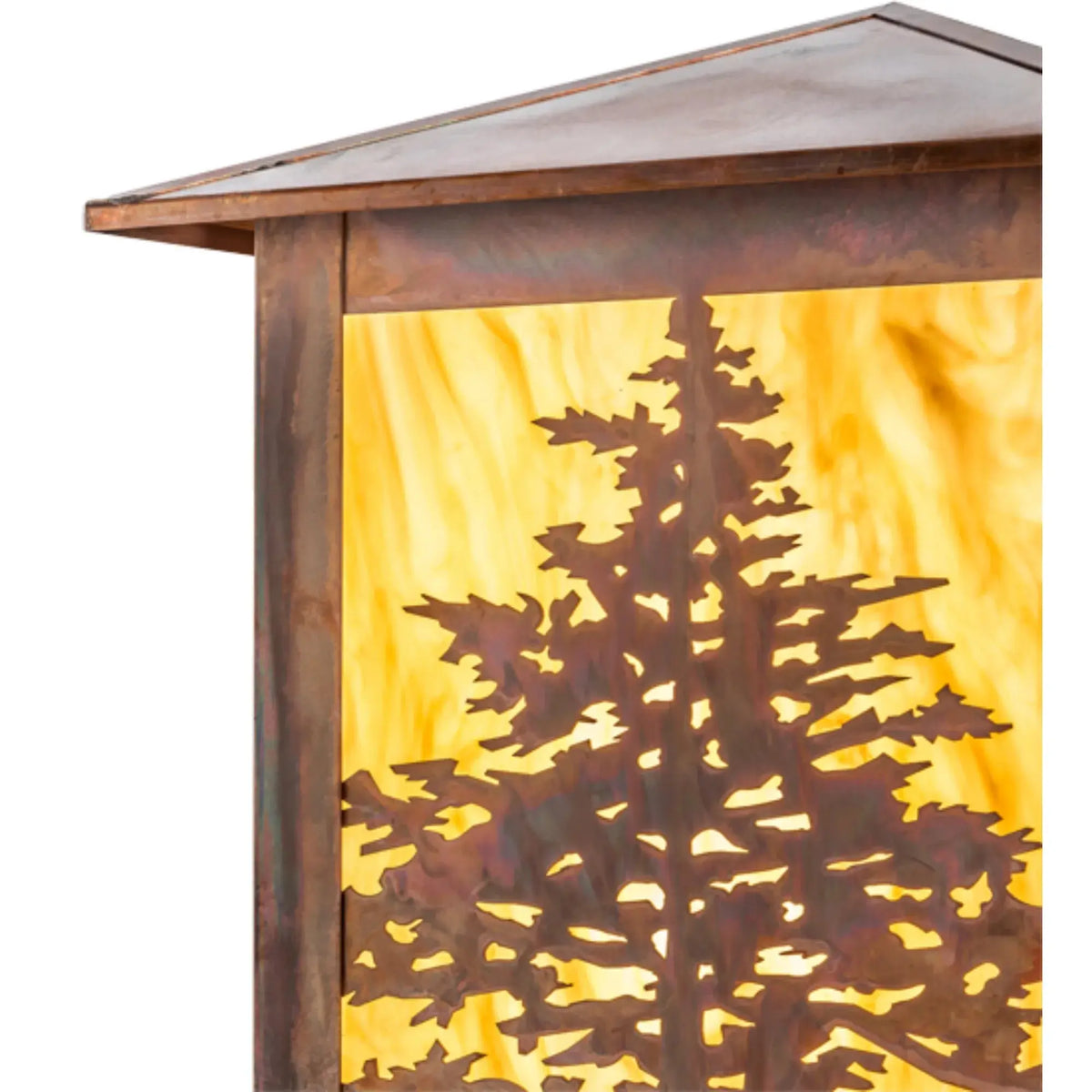 16" Square Tamarack Post Mount – Vintage Copper – Travertine Idalight – Wet-Rated – Meyda Lighting Meyda Lighting