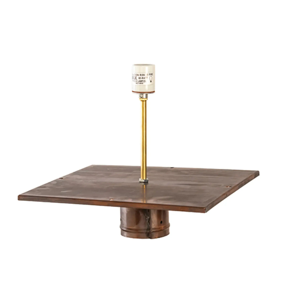 16" Square Tamarack Post Mount – Vintage Copper – Travertine Idalight – Wet-Rated – Meyda Lighting Meyda Lighting