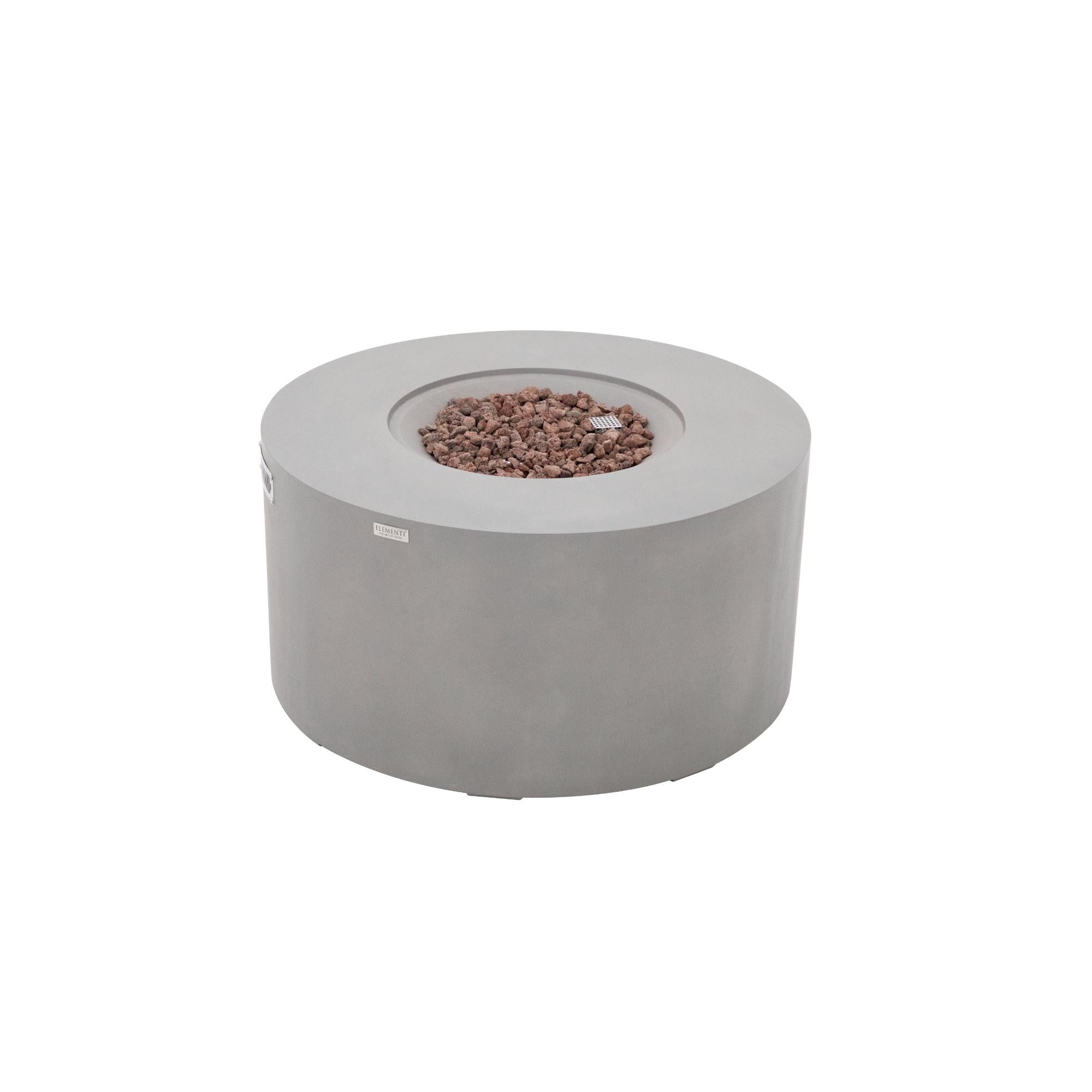 Pacaya 43″ Round Concrete Liquid Propane Fire Table with Hidden Tank – Elementi