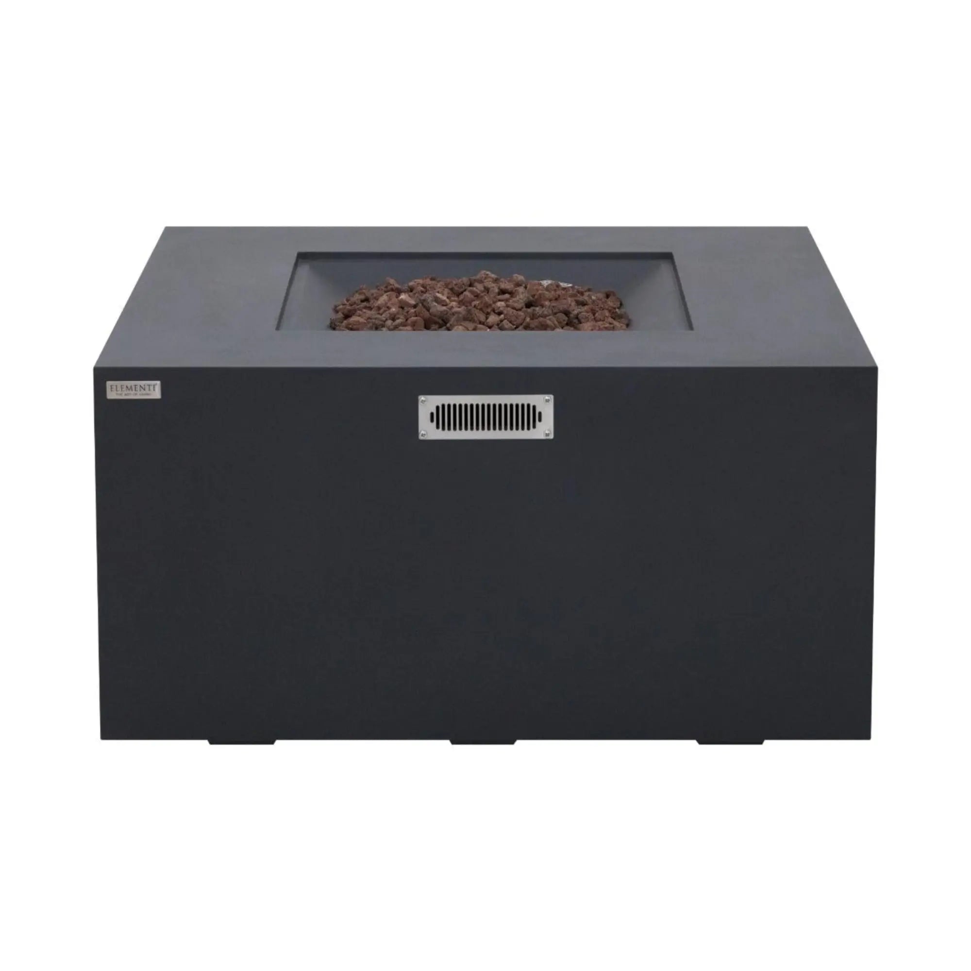 Rocky 43″ Square Concrete Liquid Propane Fire Table with Hidden Tank – Elementi Elementi