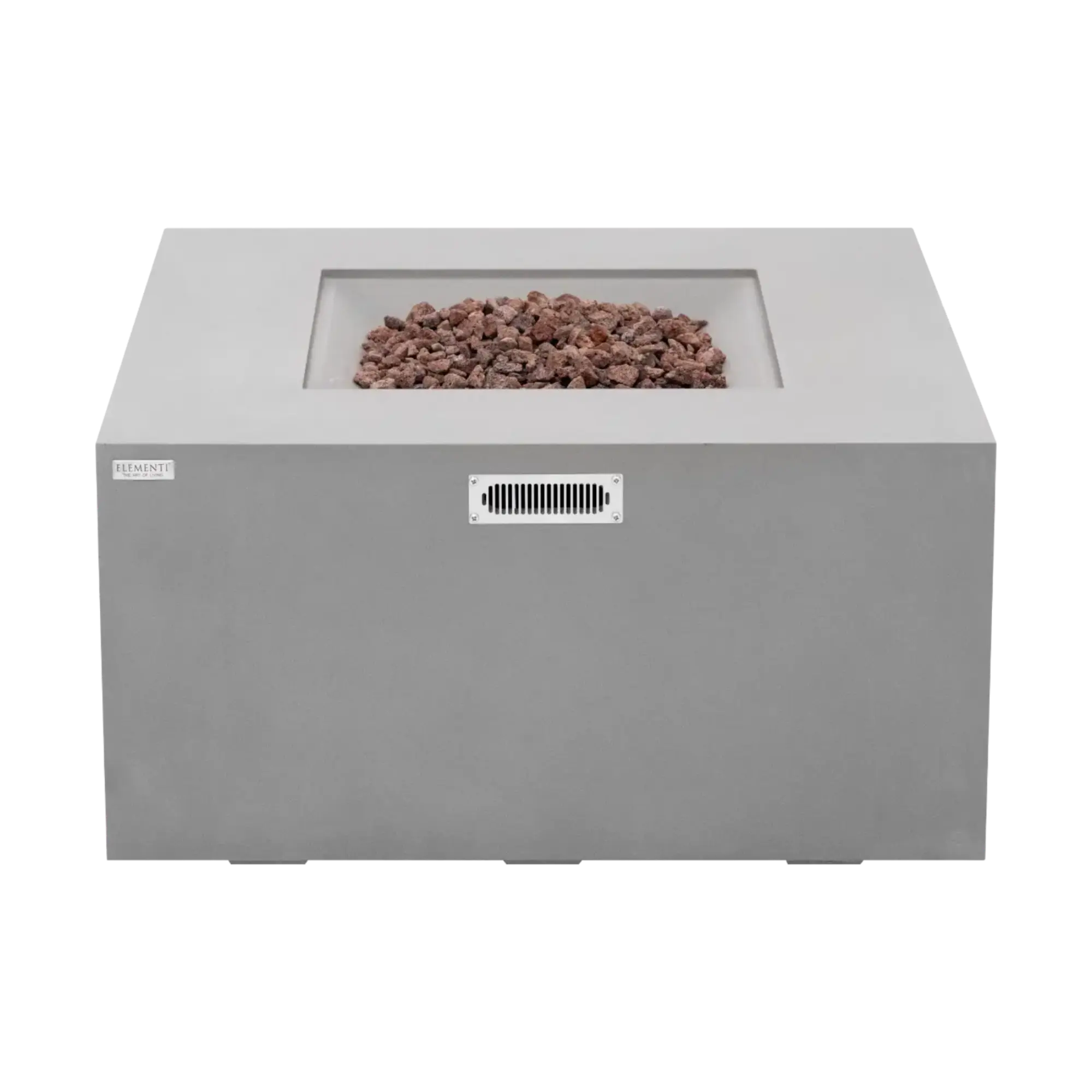 Rocky 43″ Square Concrete Liquid Propane Fire Table with Hidden Tank – Elementi Elementi