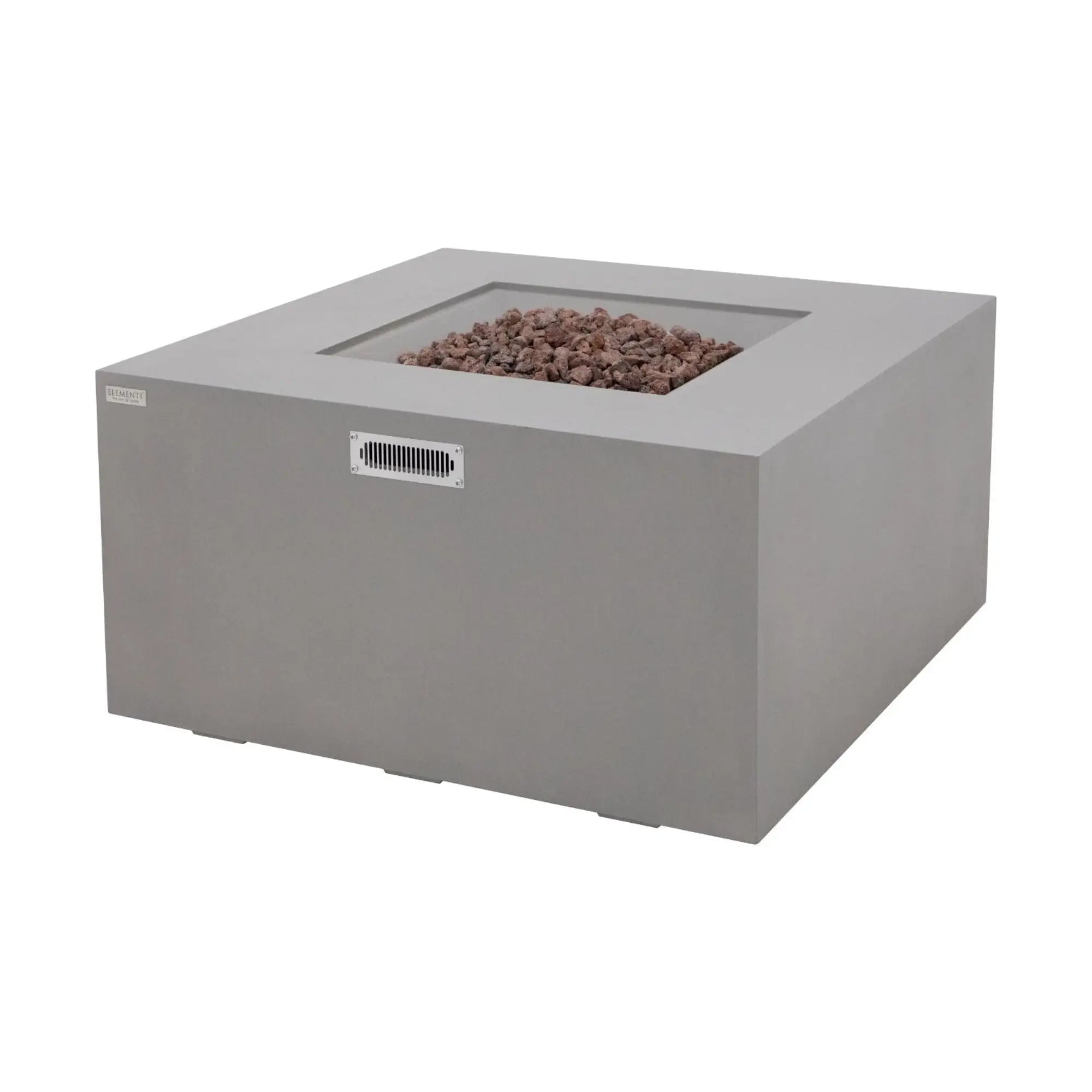 Rocky 43″ Square Concrete Liquid Propane Fire Table with Hidden Tank – Elementi Elementi