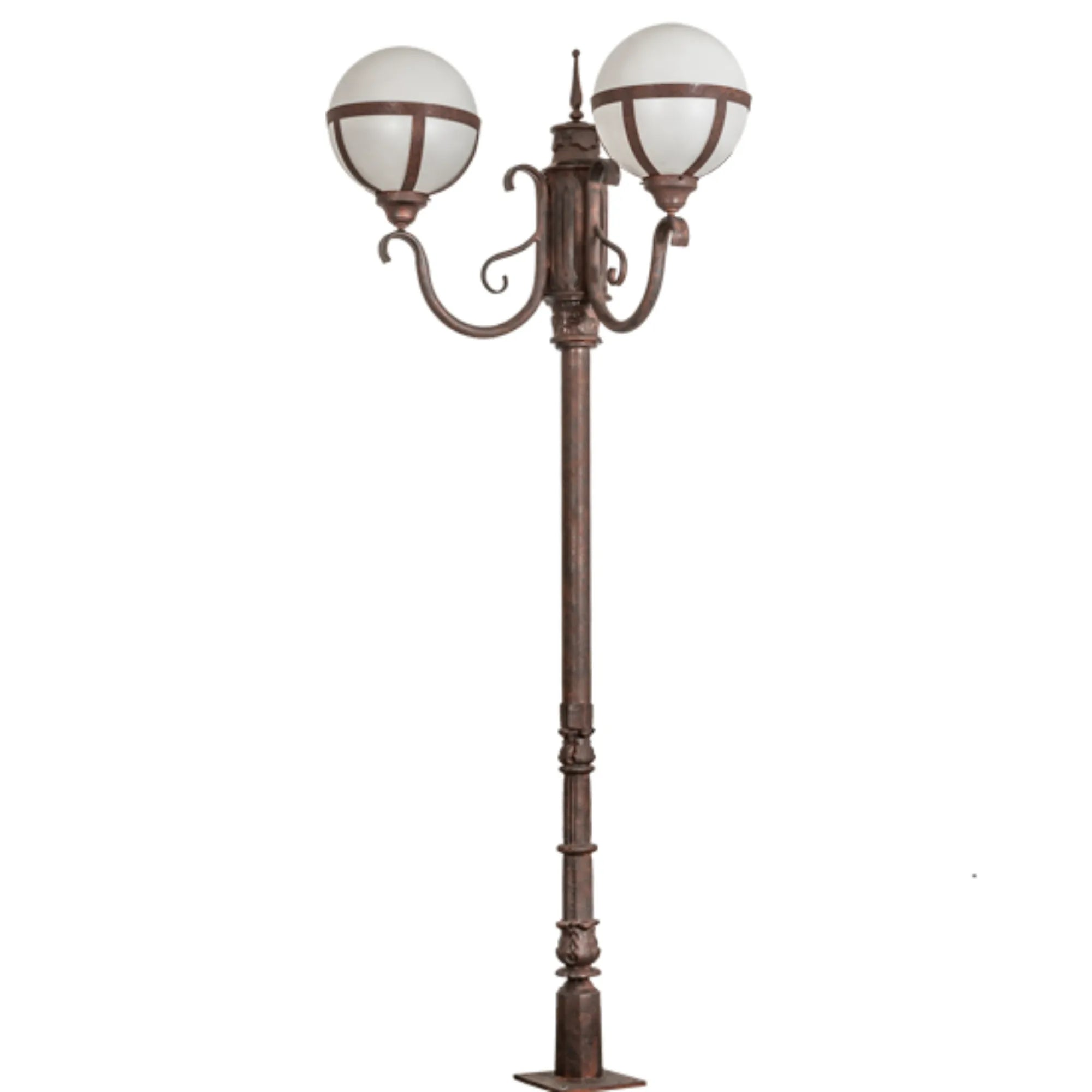 84" High Bola Tavern Street Lamp – Rusty Nail – Contrail Mist Idalight – Wet-Rated – Meyda Lighting