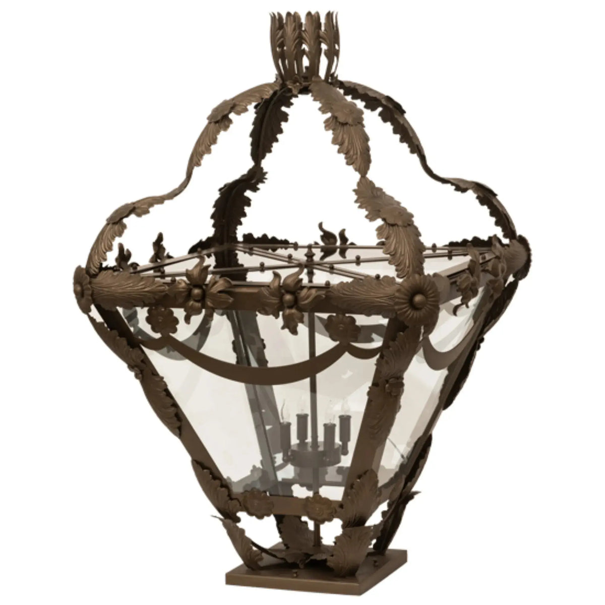 28" Square Symone Pier Mount – Brown Metallic – Clear Glass – Wet-Rated – Meyda Lighting Meyda Lighting