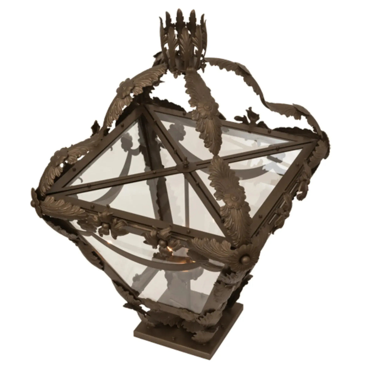 28" Square Symone Pier Mount – Brown Metallic – Clear Glass – Wet-Rated – Meyda Lighting Meyda Lighting