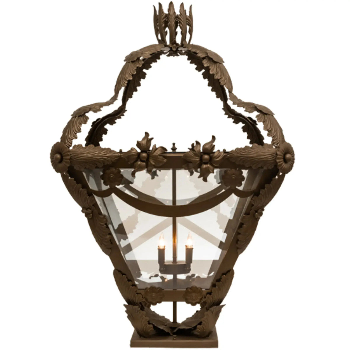 28" Square Symone Pier Mount – Brown Metallic – Clear Glass – Wet-Rated – Meyda Lighting Meyda Lighting