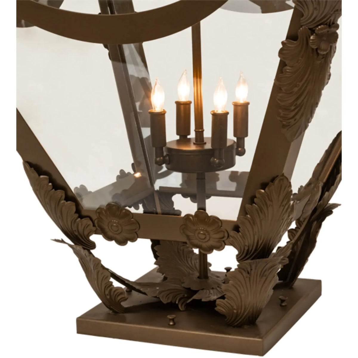 28" Square Symone Pier Mount – Brown Metallic – Clear Glass – Wet-Rated – Meyda Lighting Meyda Lighting