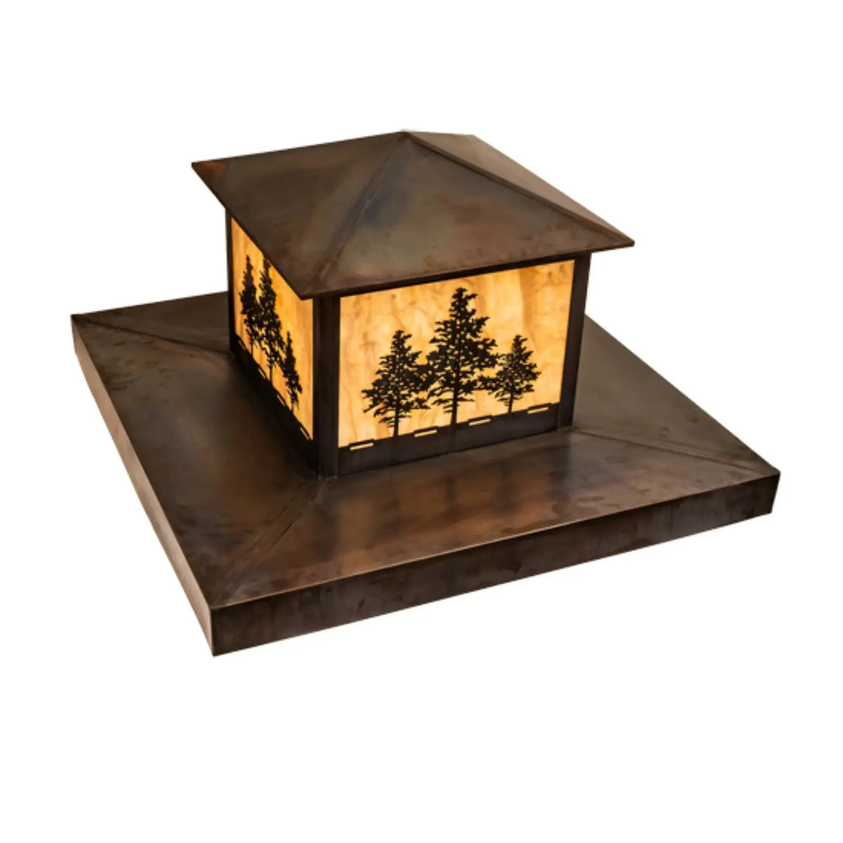 42" Square Tamarack Pier Mount – Vintage Copper – Travertine Idalight – Wet-Rated – Meyda Lighting Meyda Lighting