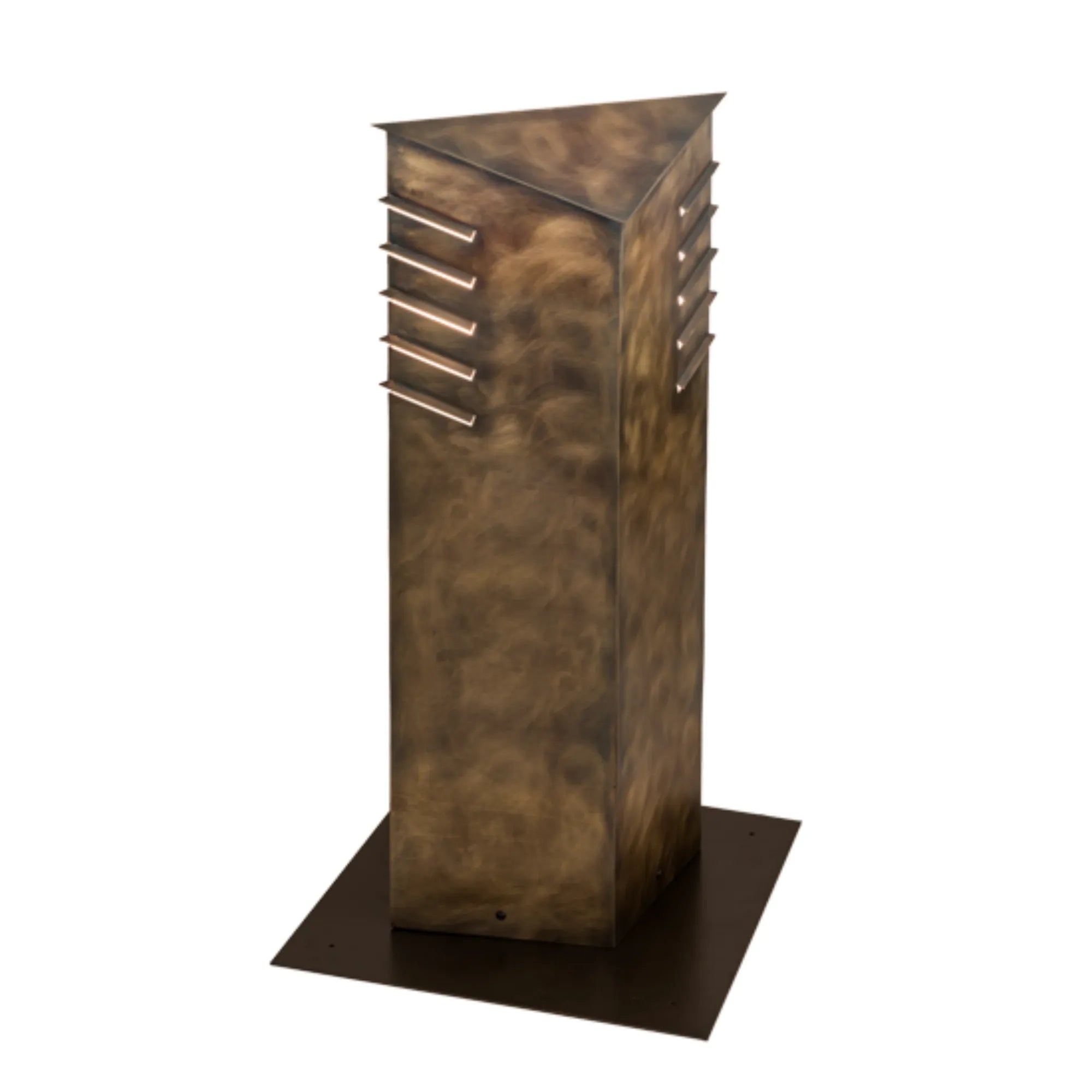 36" High Aploks Bollard – Chemical Burnished Brass – Stataurio Idalight – Wet-Rated – Meyda Lighting