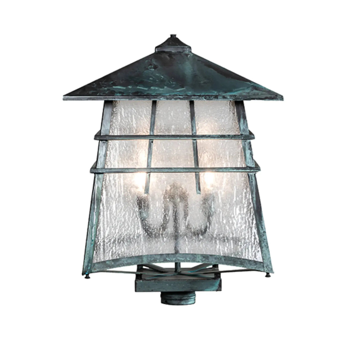 18" Square Stillwater Post Mount – Verdigris – Clear Seeded Glass – Wet-Rated – Meyda Lighting Meyda Lighting