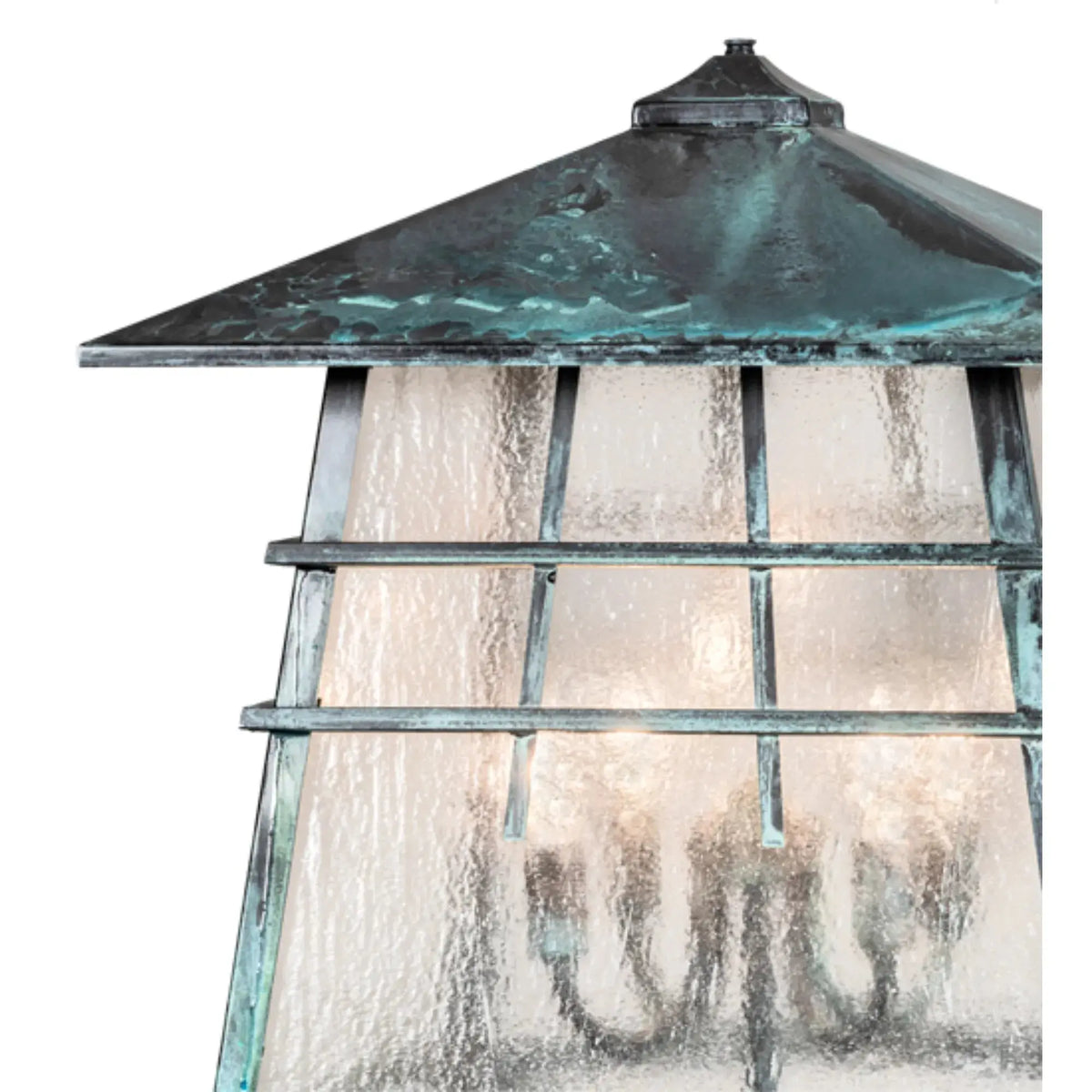 18" Square Stillwater Post Mount – Verdigris – Clear Seeded Glass – Wet-Rated – Meyda Lighting Meyda Lighting
