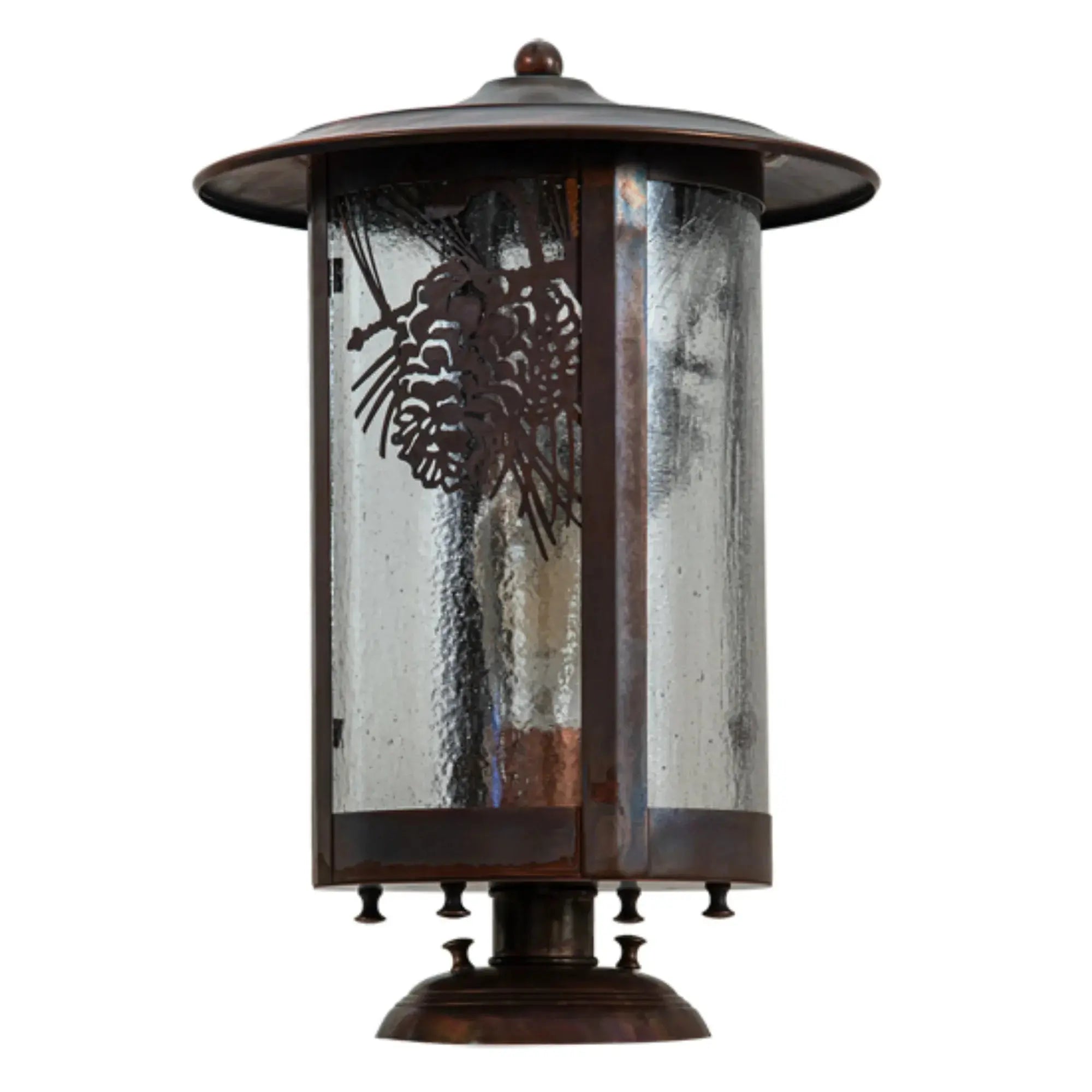 10" Wide Fulton Winter Pine Pier Mount – Vintage Copper – Wet-Rated – Meyda Lighting Meyda Lighting