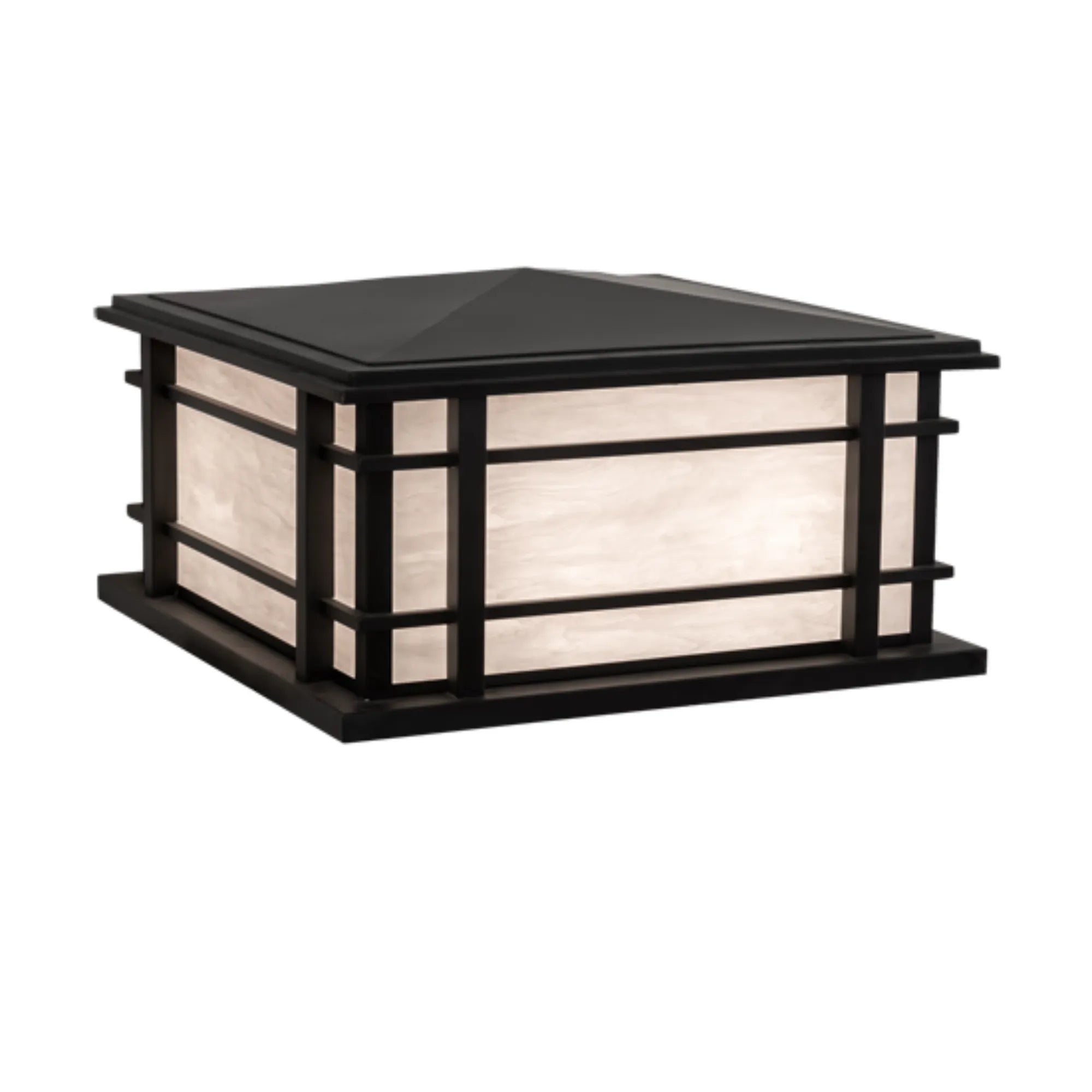 26" Square Rochester Pier Mount – Craftsman Brown – Fleshtone Idalight – Wet-Rated – Meyda Lighting